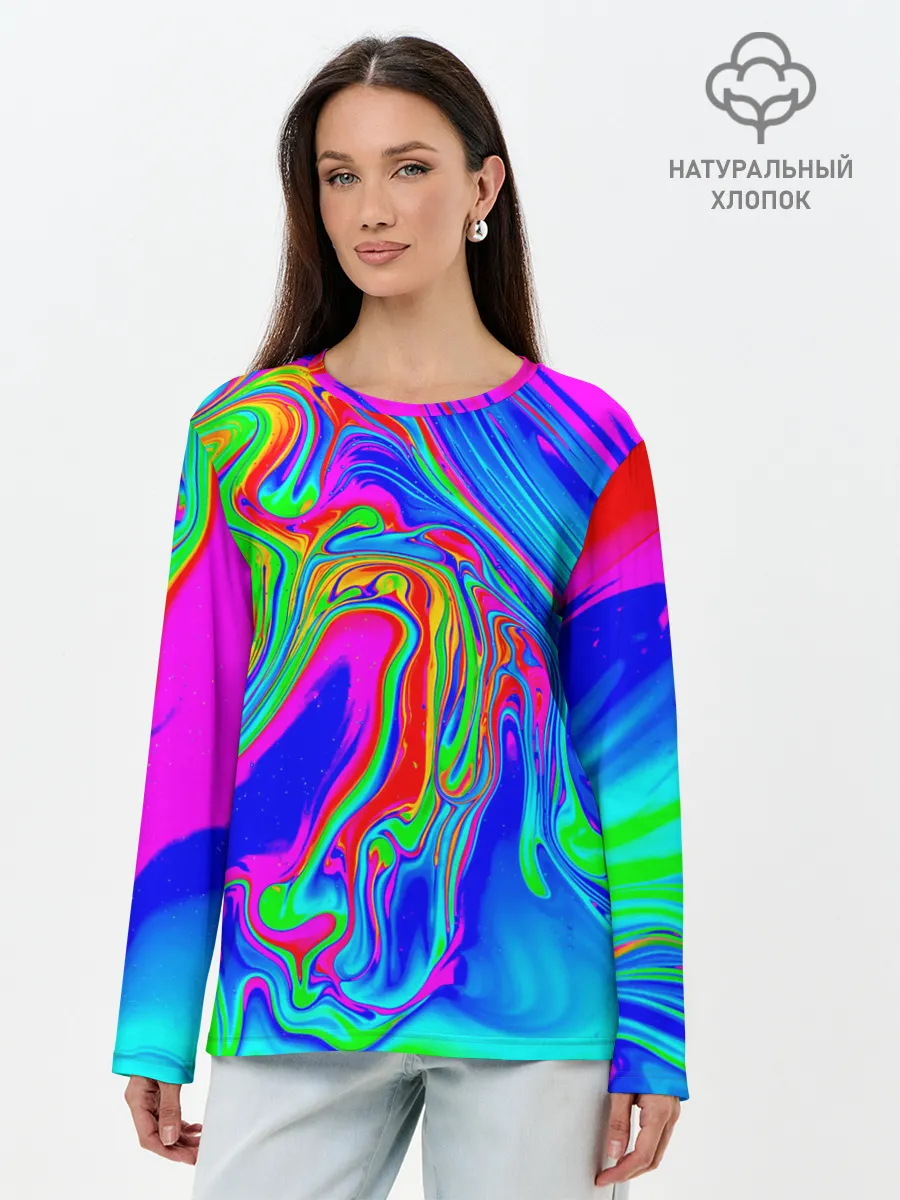 Лонгслив женский. Хлопок / Краска