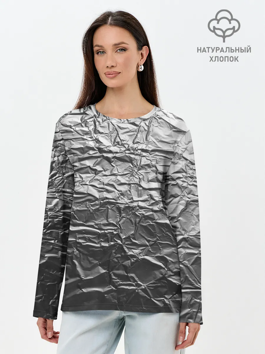 Лонгслив женский. Хлопок / Фольга