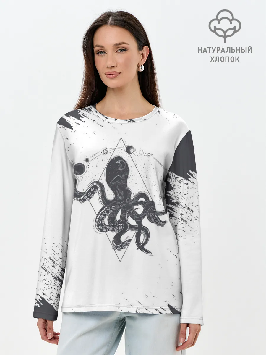 Лонгслив женский. Хлопок / Ктулху | Cthulhu