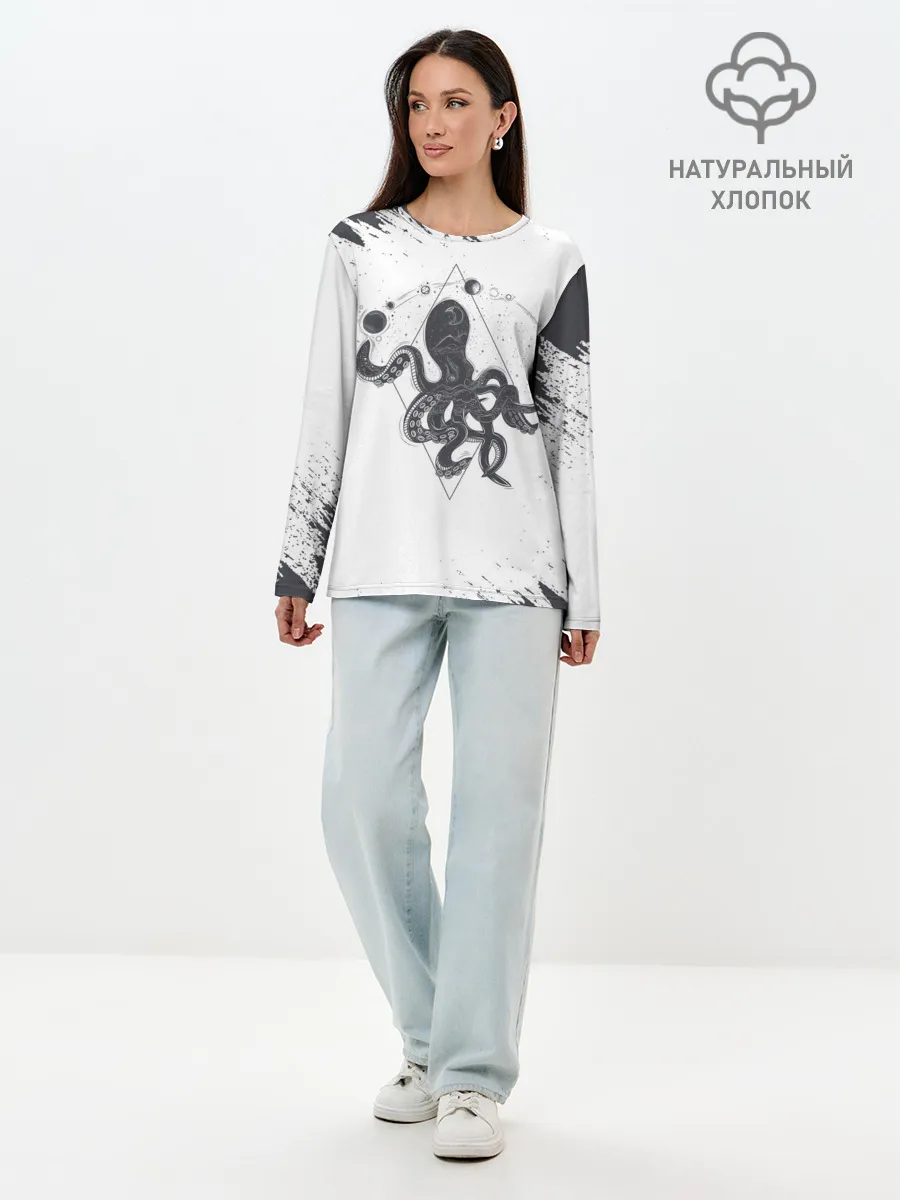 Лонгслив женский. Хлопок / Ктулху | Cthulhu