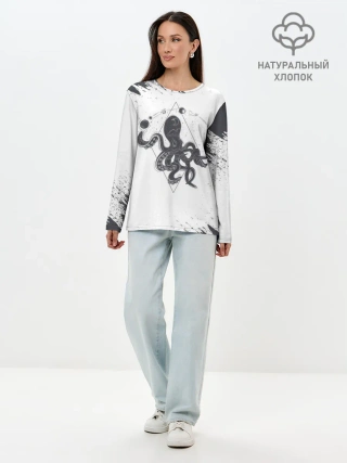 Лонгслив женский. Хлопок / Ктулху | Cthulhu