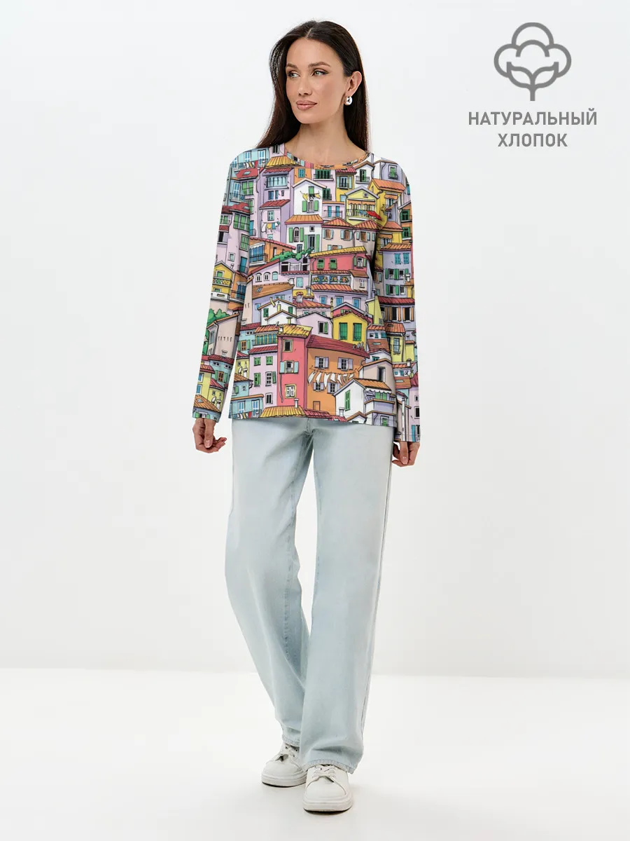 Лонгслив женский. Хлопок / Ментон Франция