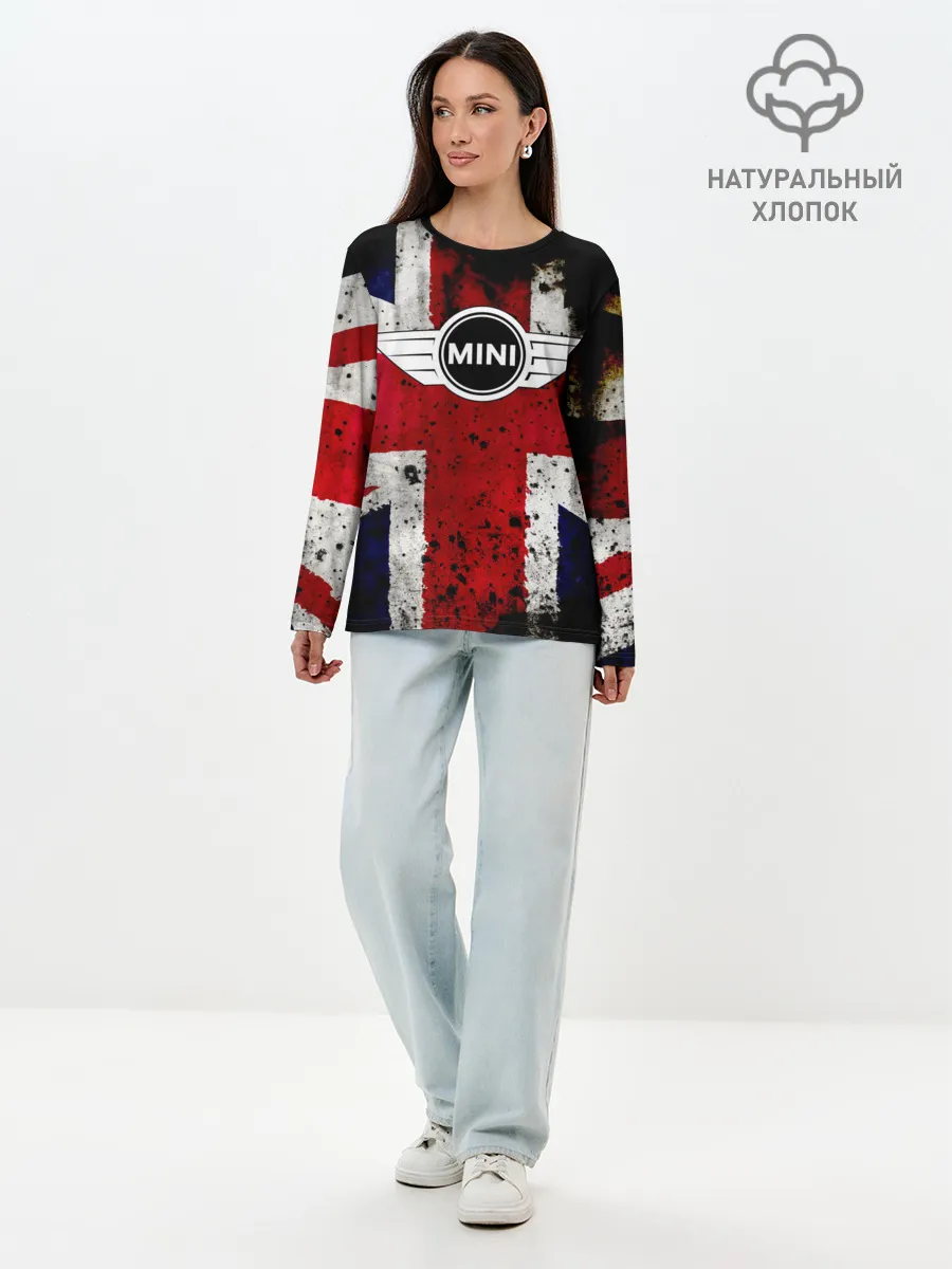 Лонгслив женский. Хлопок / Mini Cooper