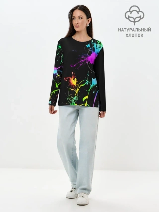 Лонгслив женский. Хлопок / НЕОНОВЫЕ КРАСКИ