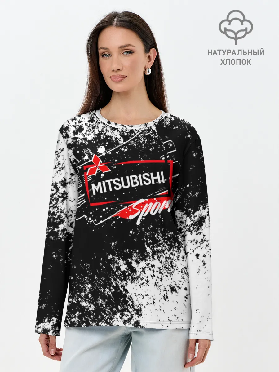 Лонгслив женский. Хлопок / Mitsubishi SPORT