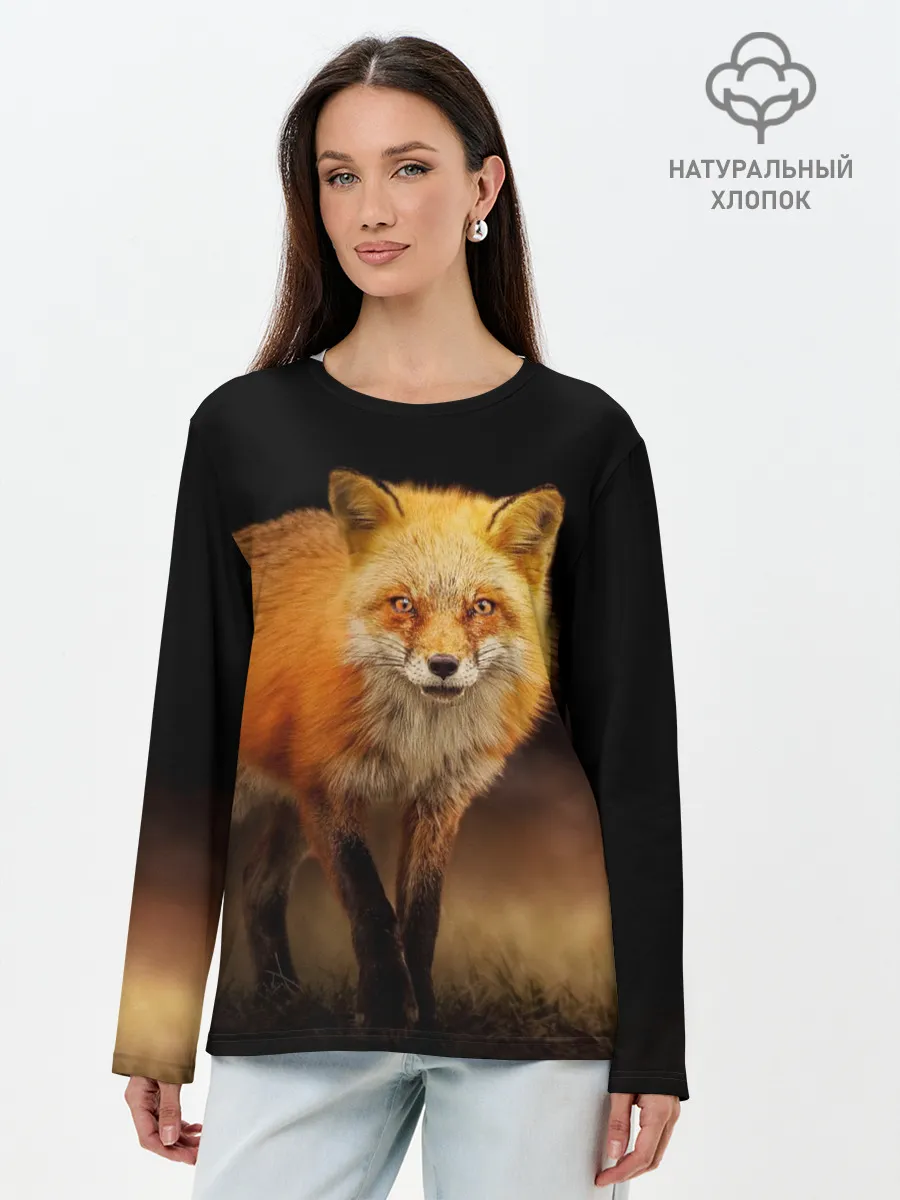 Лонгслив женский. Хлопок / Лиса