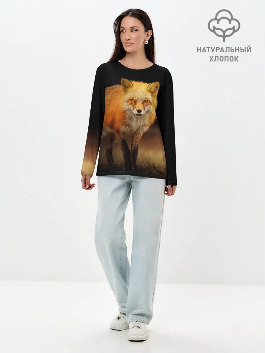 Лонгслив женский. Хлопок / Лиса