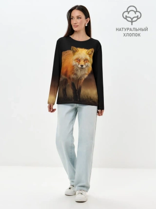 Лонгслив женский. Хлопок / Лиса