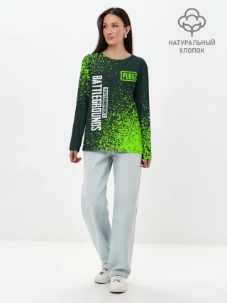 Лонгслив женский. Хлопок / PUBG / ПАБГ