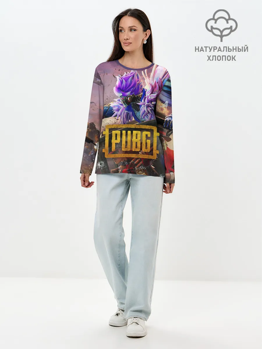 Лонгслив женский. Хлопок / PUBG