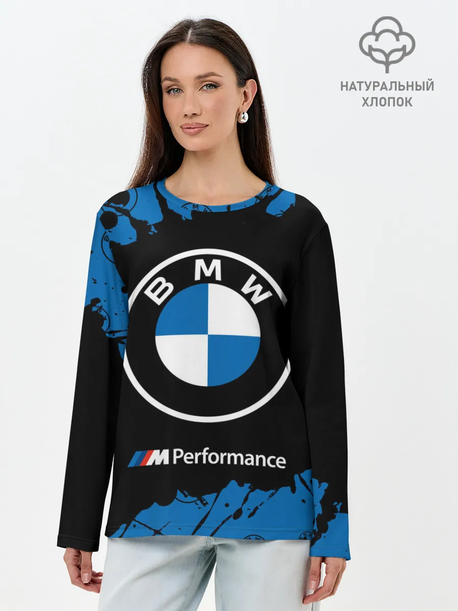 Лонгслив женский. Хлопок / BMW / БМВ