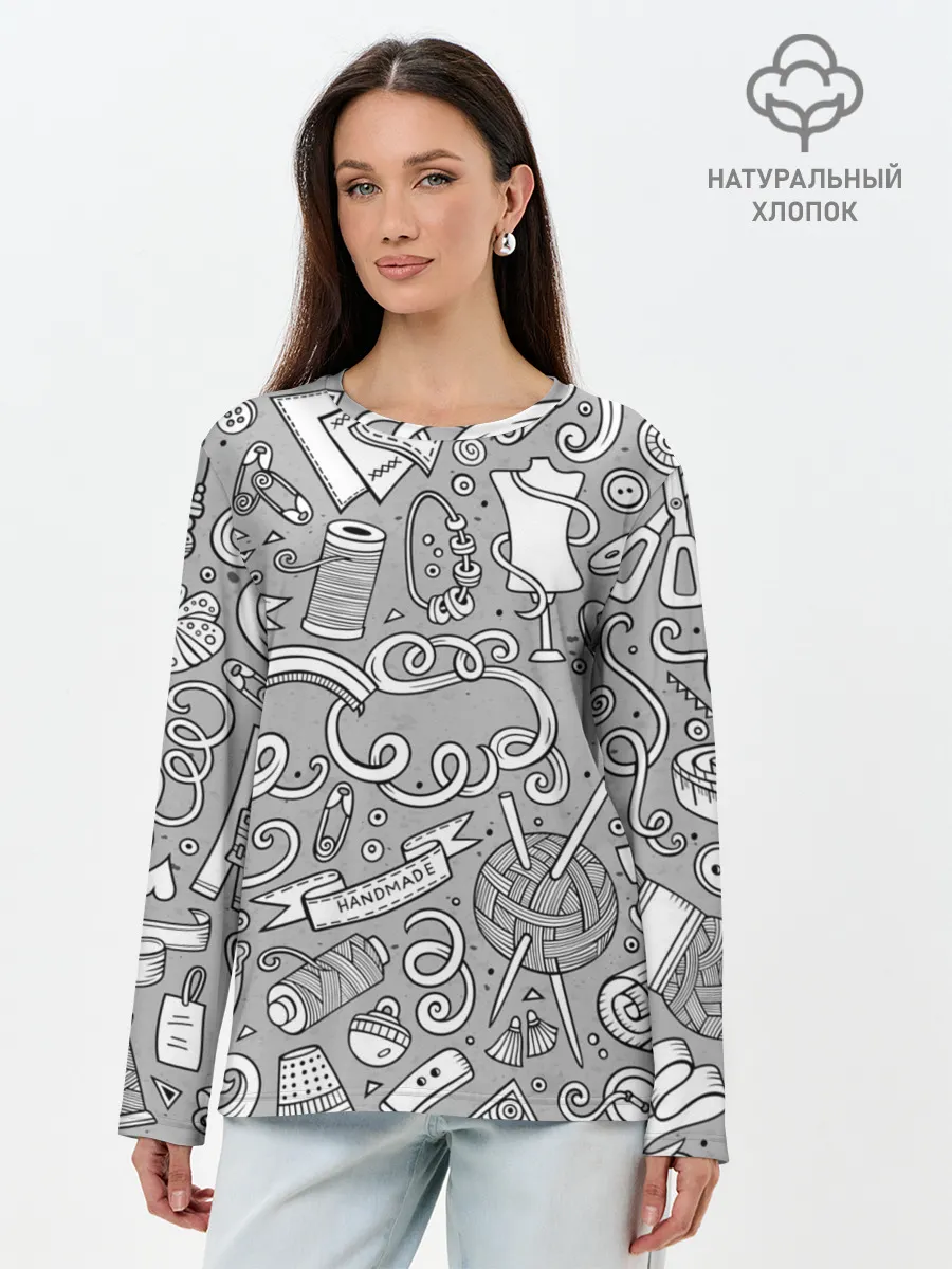 Лонгслив женский. Хлопок / handmade