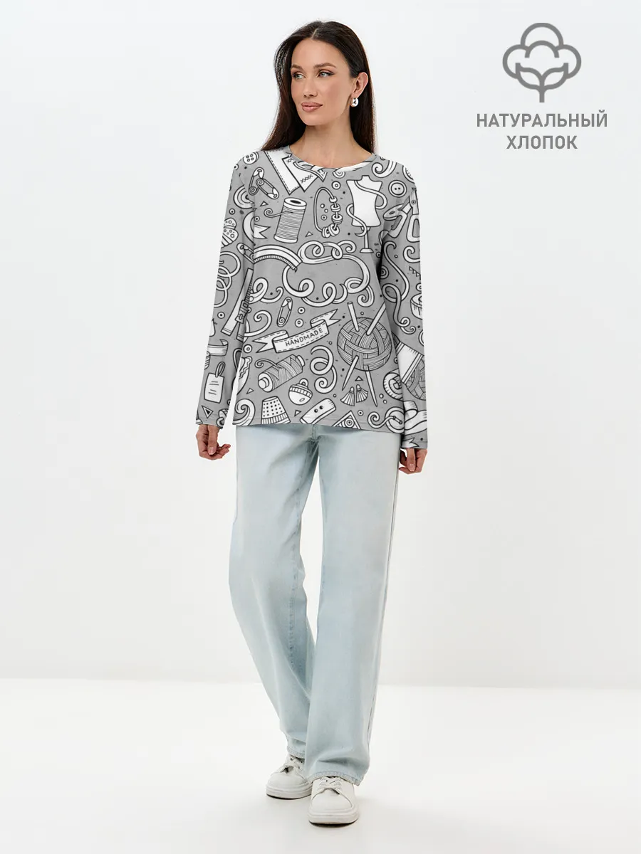 Лонгслив женский. Хлопок / handmade