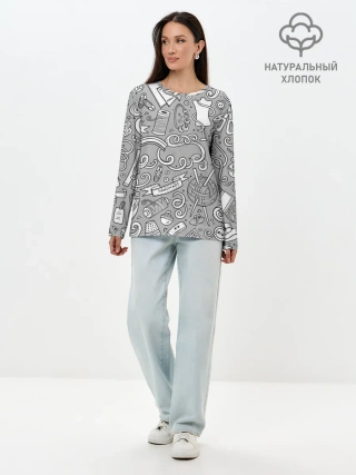 Лонгслив женский. Хлопок / handmade