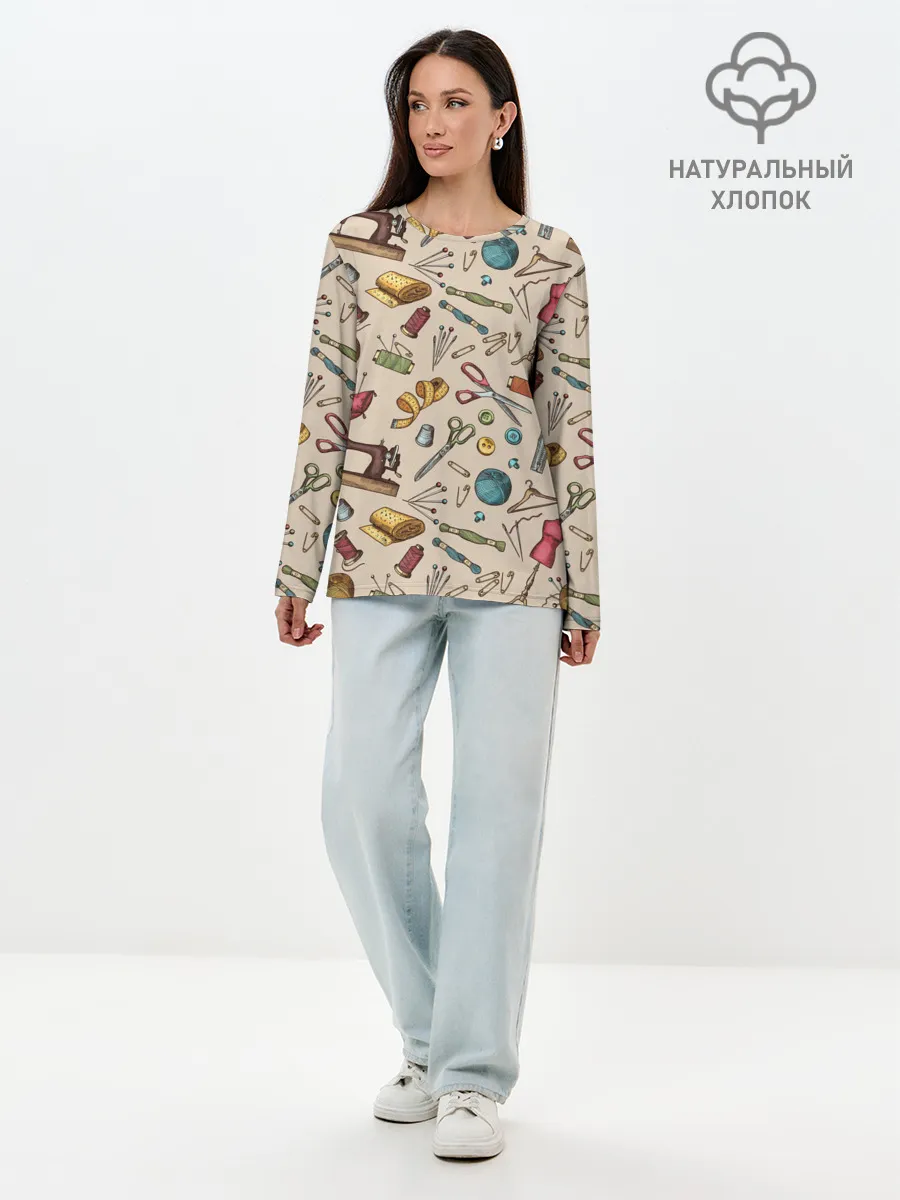 Лонгслив женский. Хлопок / предметы шитья