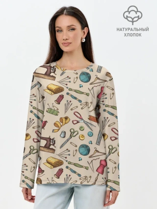 Лонгслив женский. Хлопок / предметы шитья