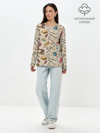 Лонгслив женский. Хлопок / предметы шитья