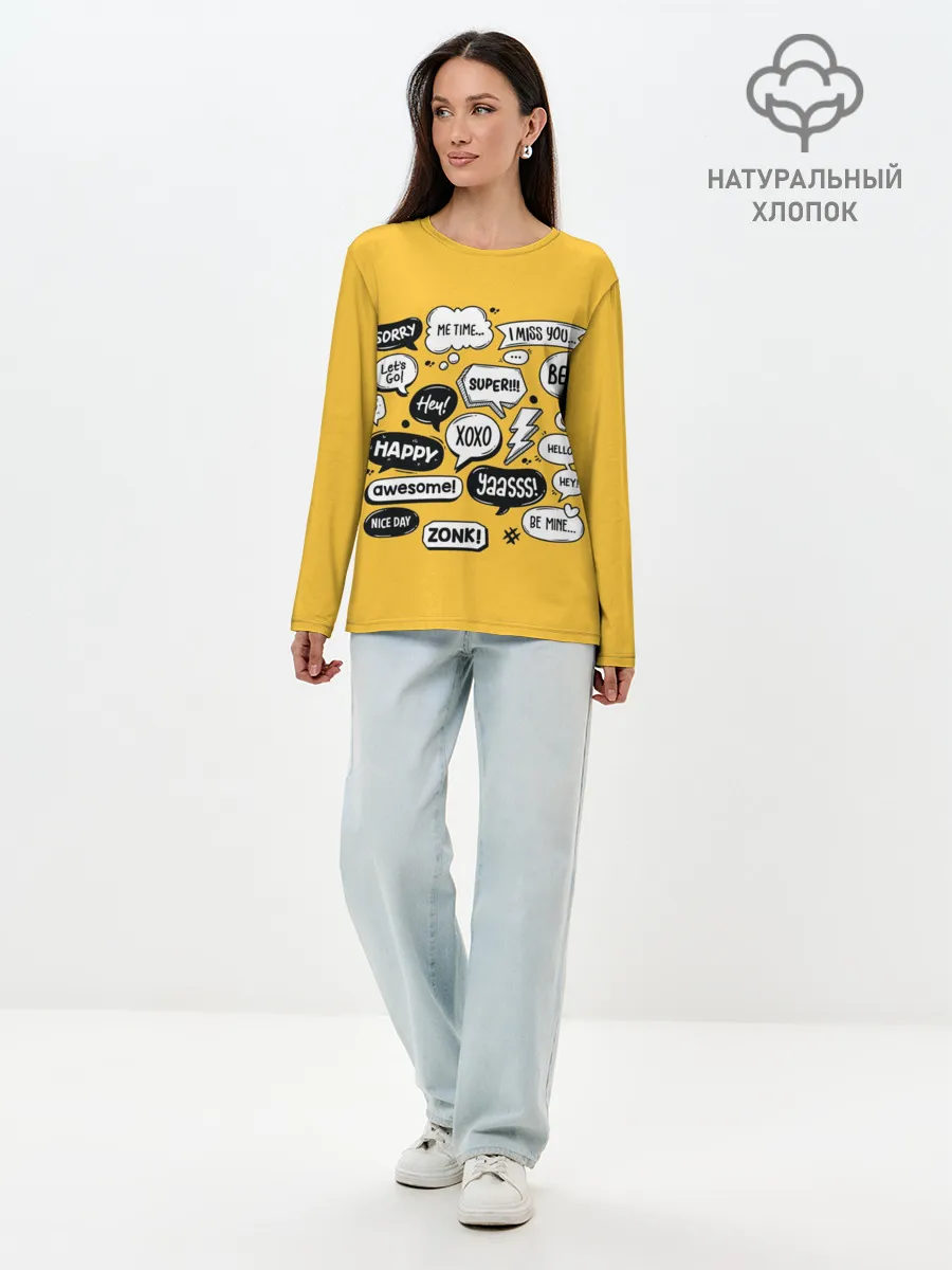 Лонгслив женский. Хлопок / Чатик
