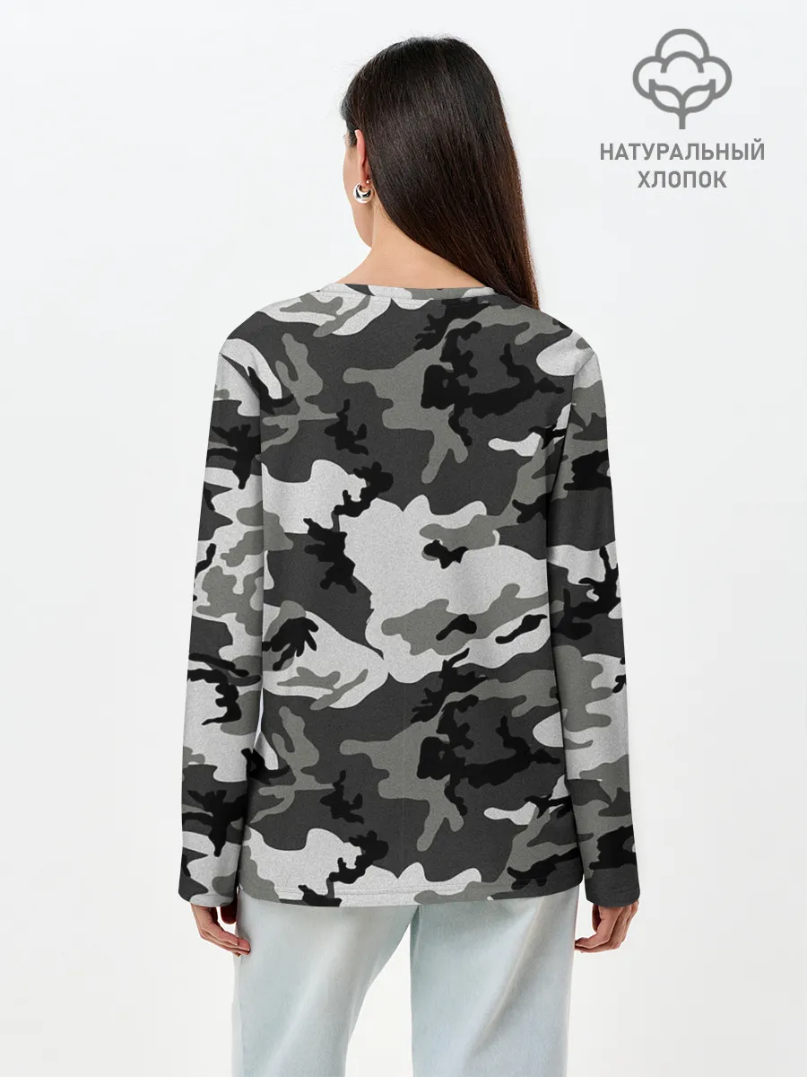 Лонгслив женский. Хлопок / Маскировка