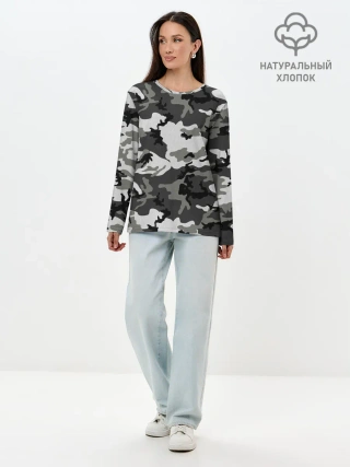 Лонгслив женский. Хлопок / Маскировка