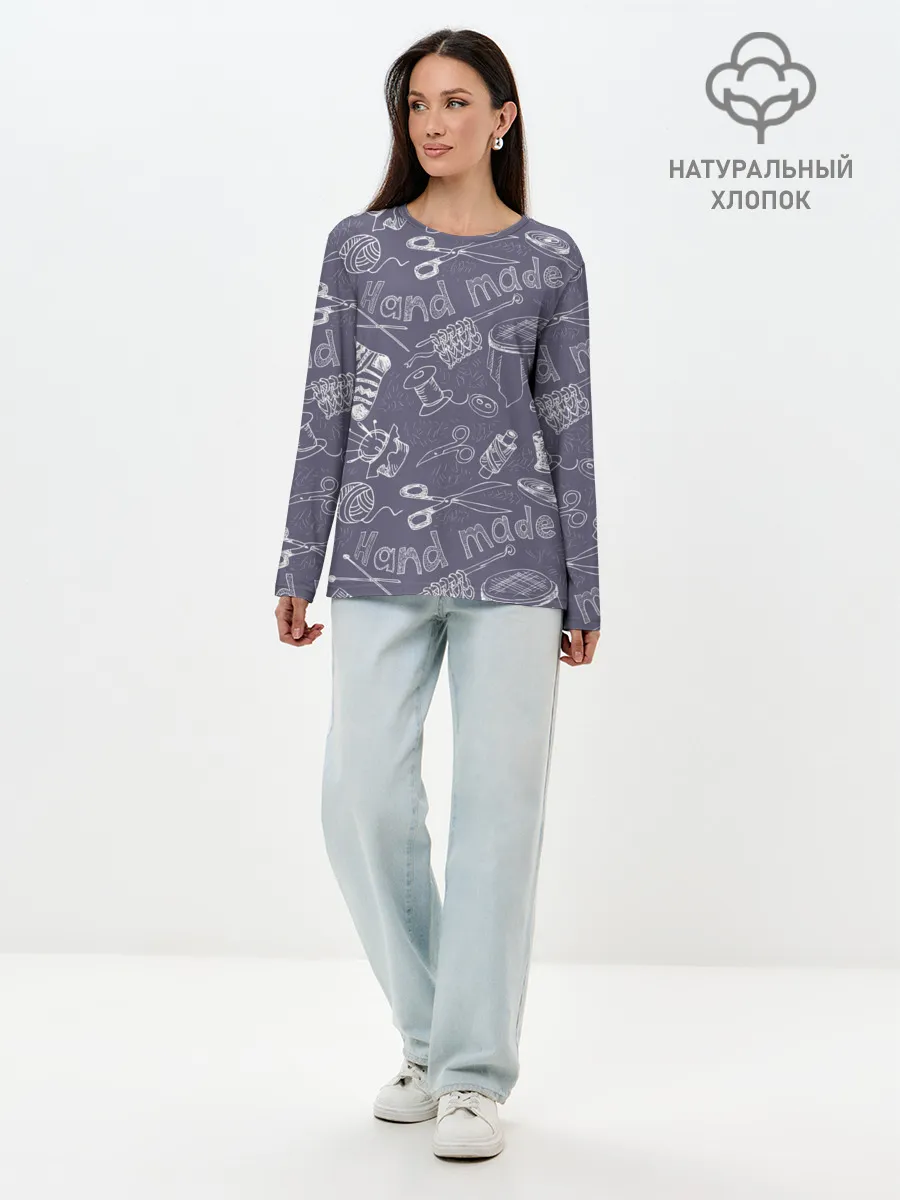 Лонгслив женский. Хлопок / Hand made