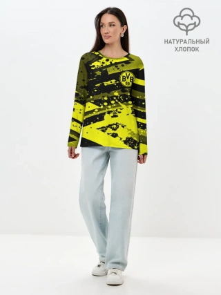 Лонгслив женский. Хлопок / Borussia Dortmund