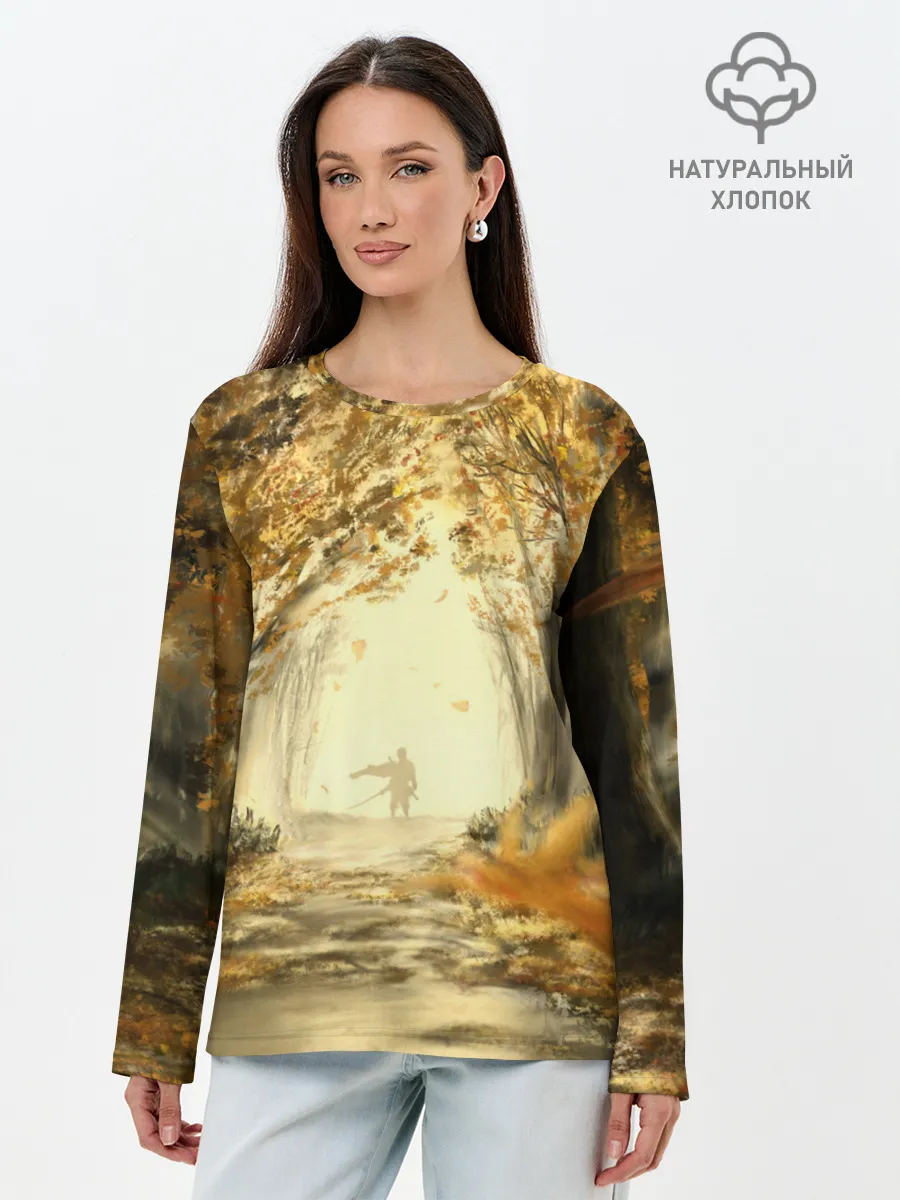 Лонгслив женский. Хлопок / Ghost of Tsushima