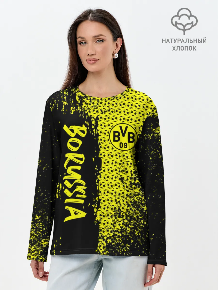 Лонгслив женский. Хлопок / Borussia Dortmund