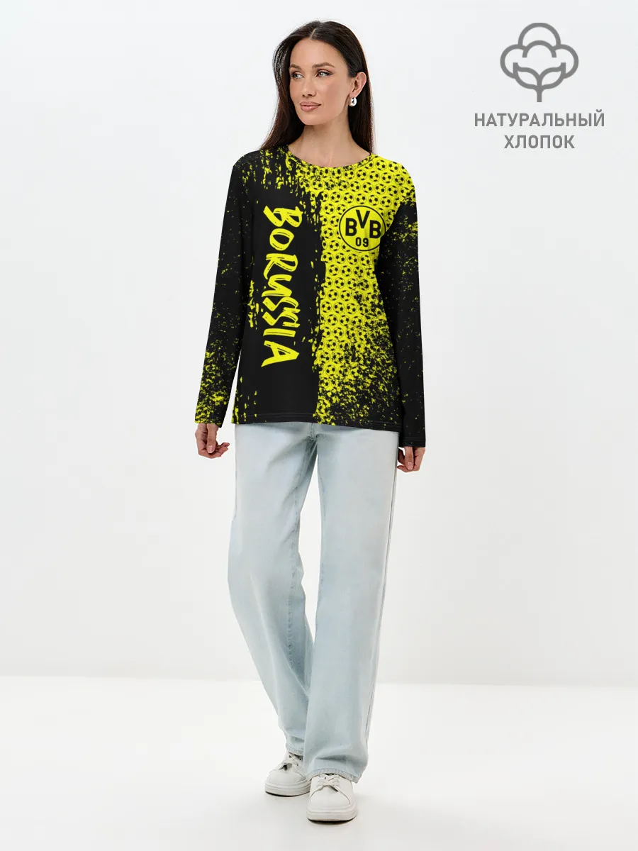 Лонгслив женский. Хлопок / Borussia Dortmund