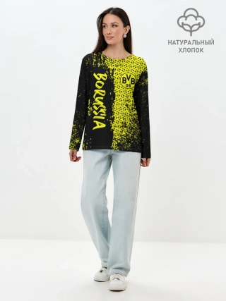 Лонгслив женский. Хлопок / Borussia Dortmund