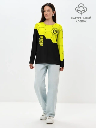 Лонгслив женский. Хлопок / Borussia Dortmund