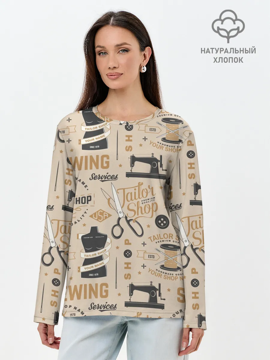 Лонгслив женский. Хлопок / sewing