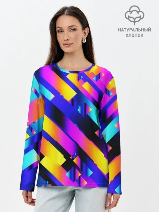 Лонгслив женский. Хлопок / Rectangle