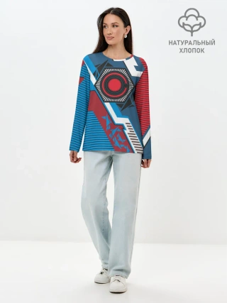 Лонгслив женский. Хлопок / Cyborg logo