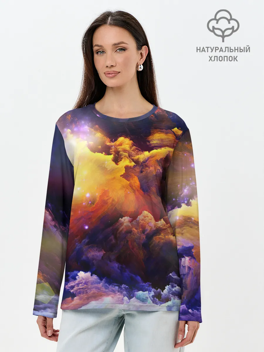 Лонгслив женский. Хлопок / Яркий свет