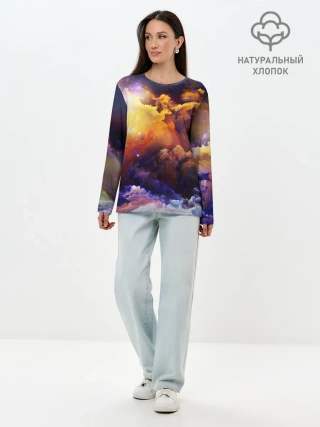 Лонгслив женский. Хлопок / Яркий свет