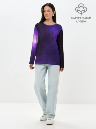 Лонгслив женский. Хлопок / Фиолетовая звезда