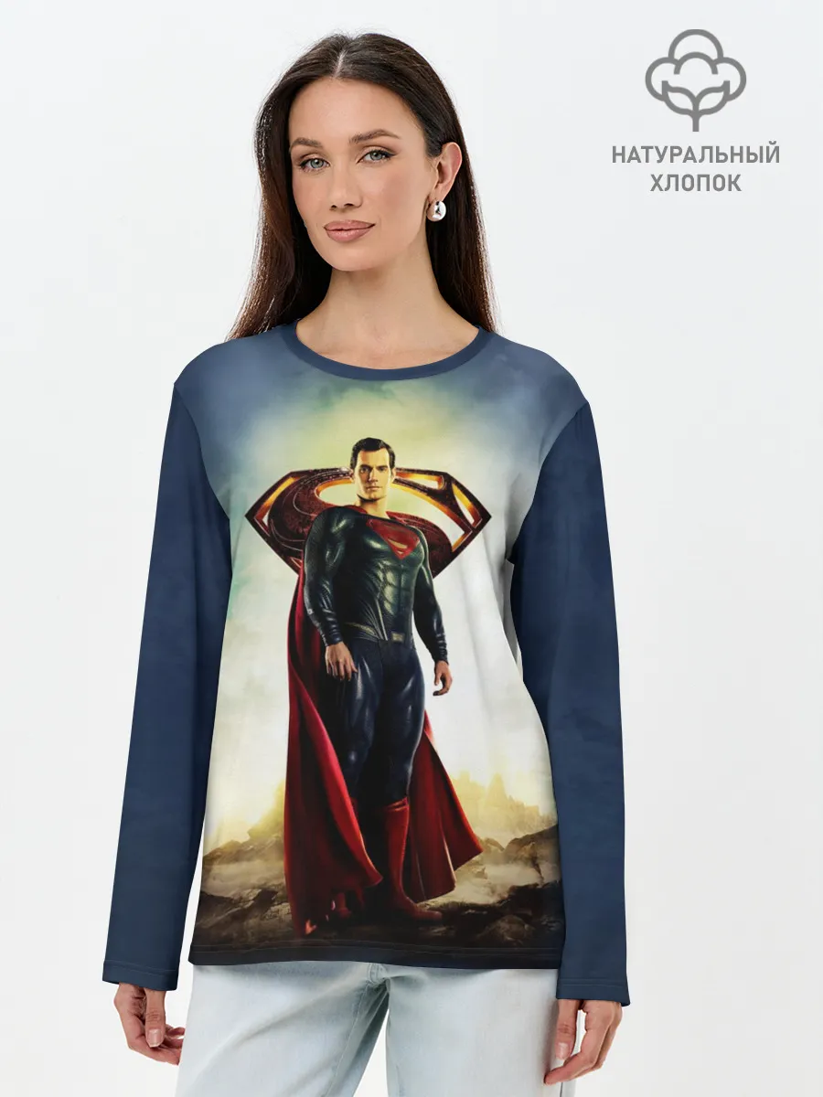 Лонгслив женский. Хлопок / Superman