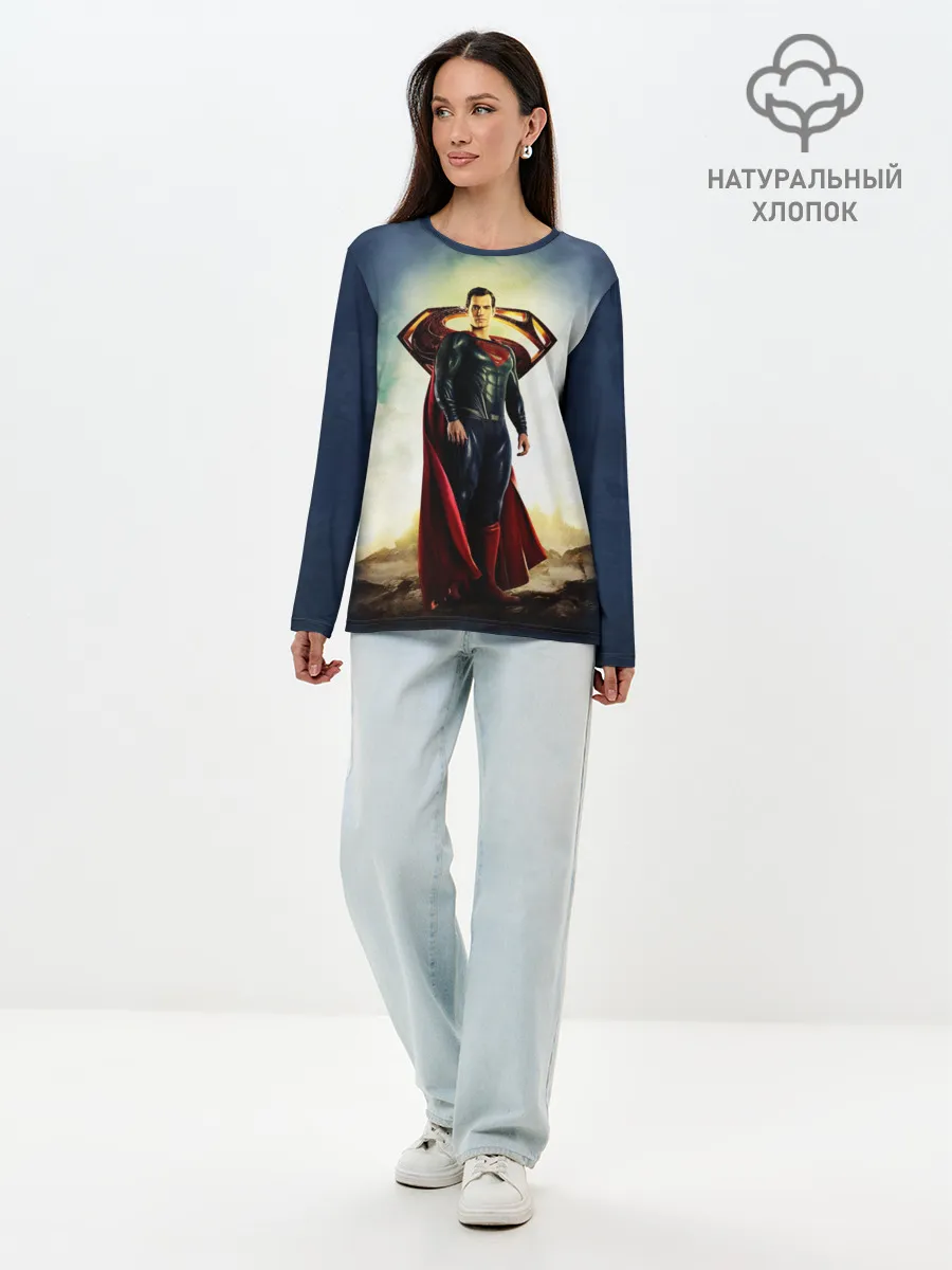 Лонгслив женский. Хлопок / Superman