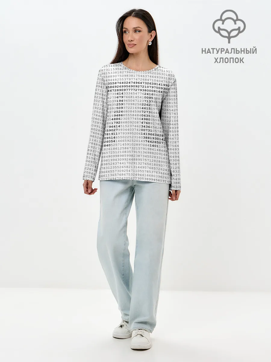 Лонгслив женский. Хлопок / Число пи