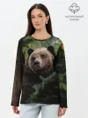 Лонгслив женский. Хлопок / Медведь