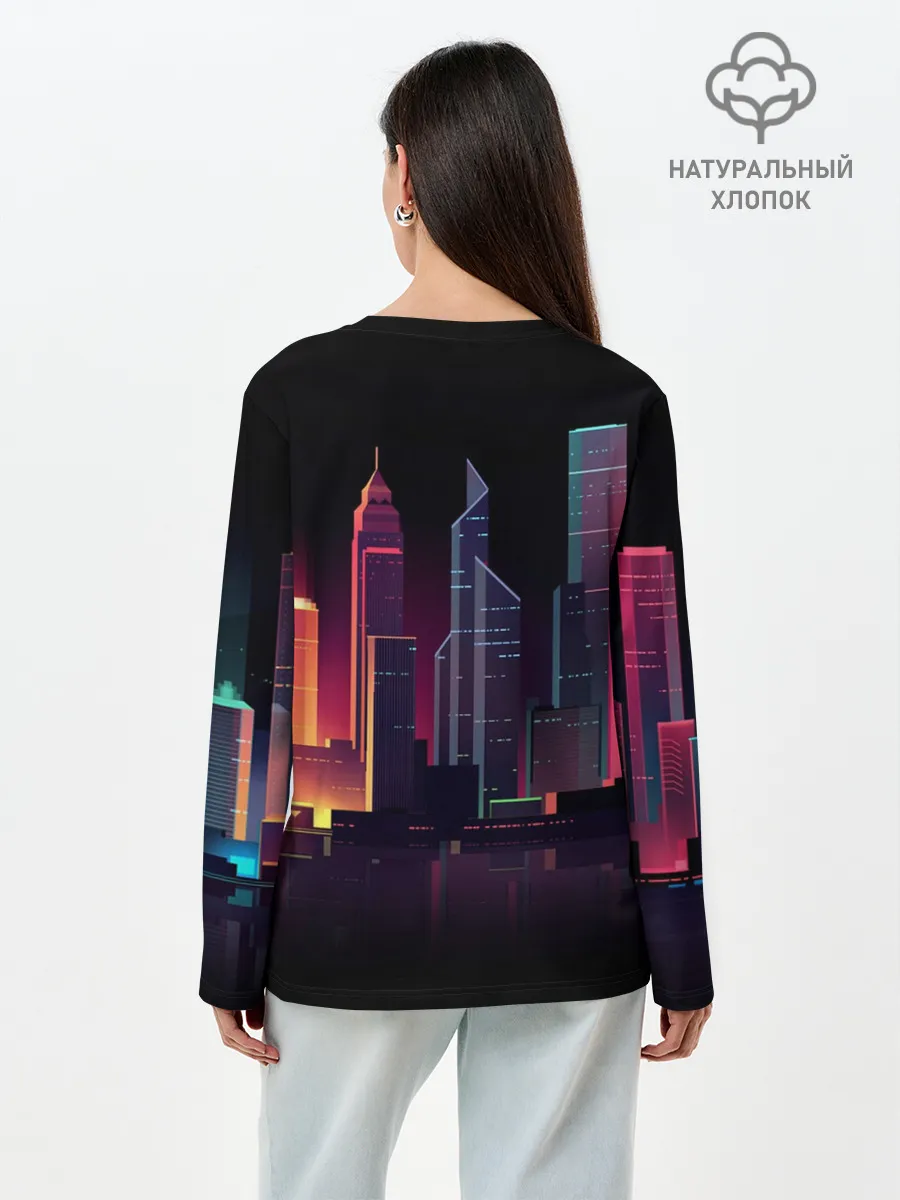 Лонгслив женский. Хлопок / Neon City