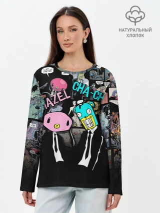Лонгслив женский. Хлопок / Амбрелла, Хэйзел и Ча-Ча