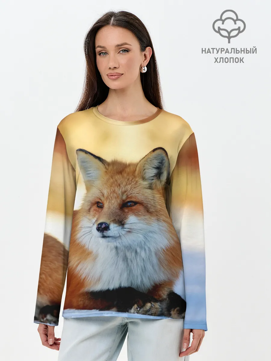 Лонгслив женский. Хлопок / Лиса