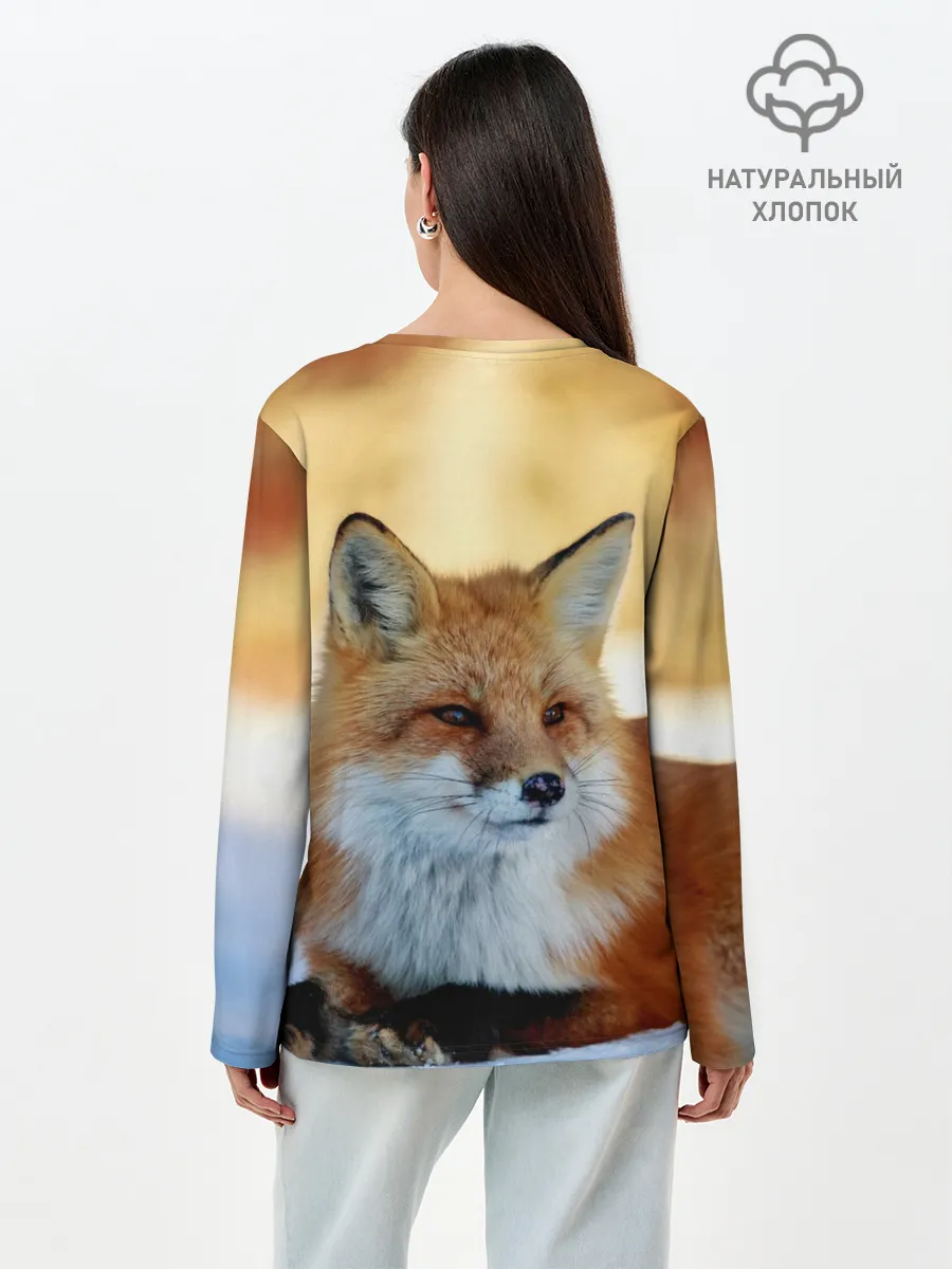 Лонгслив женский. Хлопок / Лиса