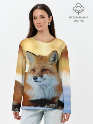 Лонгслив женский. Хлопок / Лиса