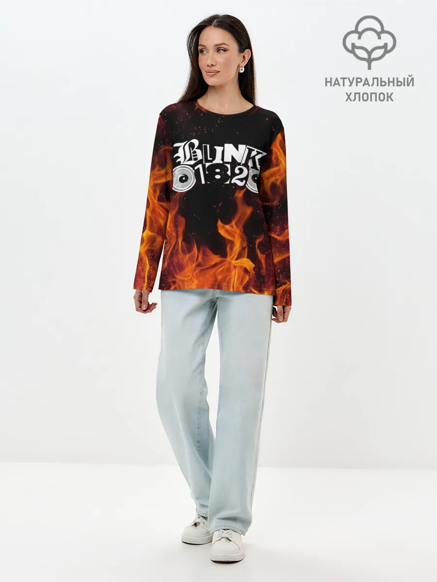 Лонгслив женский. Хлопок / Blink 182