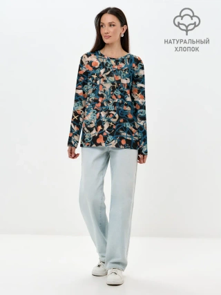 Лонгслив женский. Хлопок / Линии в пространстве