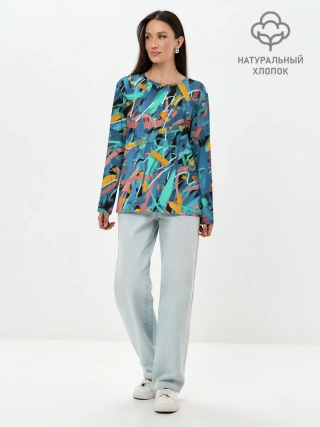 Лонгслив женский. Хлопок / Яркие краски