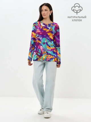 Лонгслив женский. Хлопок / Яркие краски